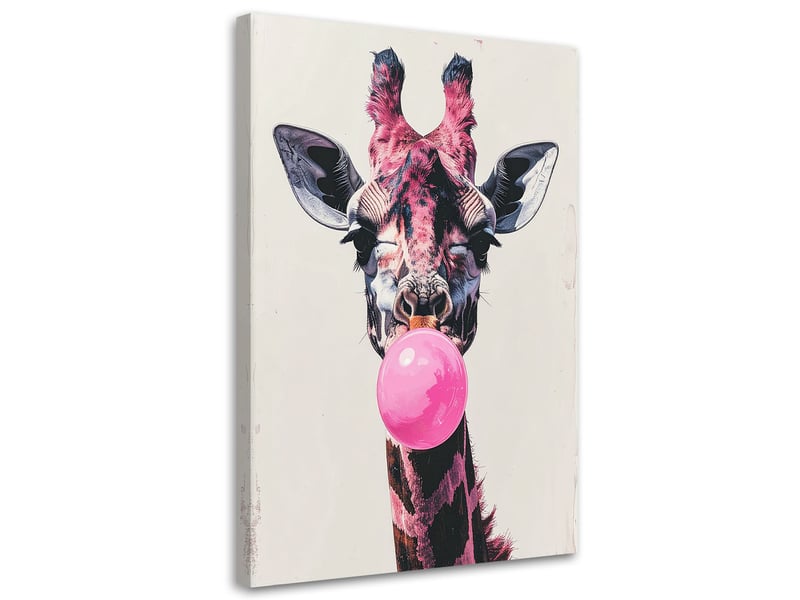 Tableaux, girafe rose bonbon 30x45 1334479295 - Conforama A