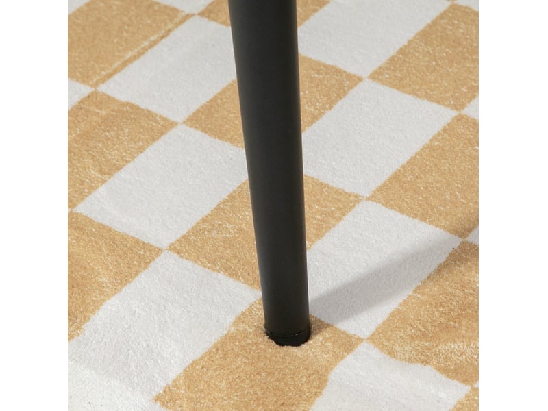  Repose-pied carré 42x42x47 cm – beige – revêtement effet cachemire, pieds en acier  - Conforama D