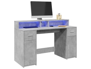 Bureau gaming   140 cm coloris gris