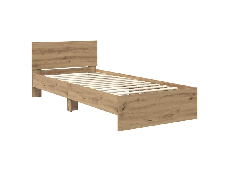  Lit simple- lit adulte -  cadre de lit chêne artisanal 100 x 200 cm bois d'ingénierie  - Conforama D