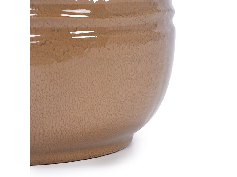  Lot de 3 pots de fleurs en céramique ø 362620 cm – marron clair brillant – drainage intérieur extérieur  - Conforama E