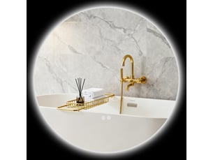 Miroir rond lumineux led de salle de bain ø 80 cm mural avec éclairage interrupteur tactile système antibuée