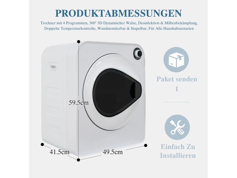  Sèche-linge 49,5x41,5x59,5 cm 4 programmes métal blanc  - Conforama E