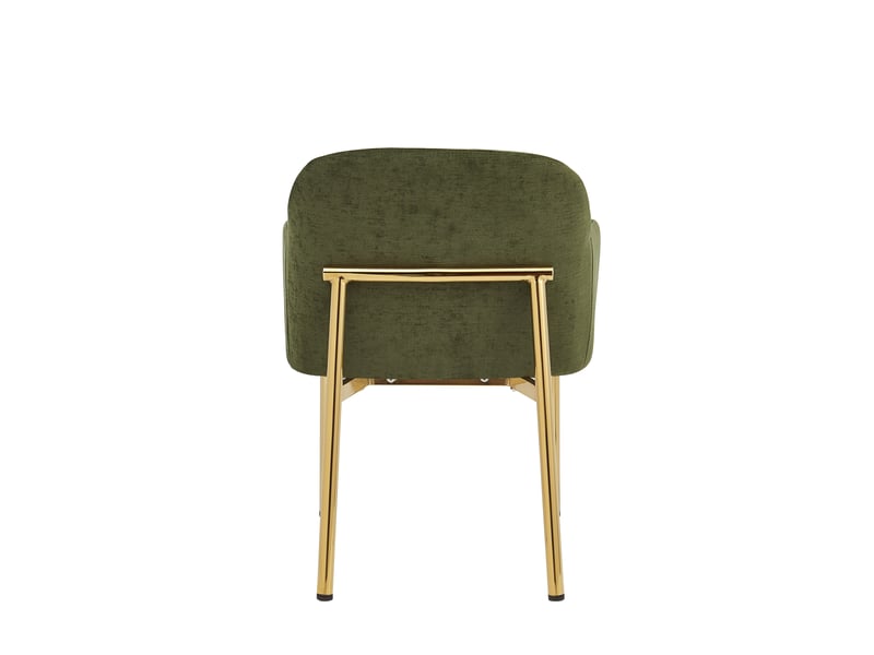  Lot de 6 chaises de salle à manger vertes rembourrées avec accoudoirs, réglables en hauteur  - Conforama D