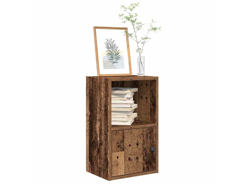  Bibliothèque, meuble de rangement salon vieux bois 31x24x52 cm bois d'ingénierie  - Conforama B
