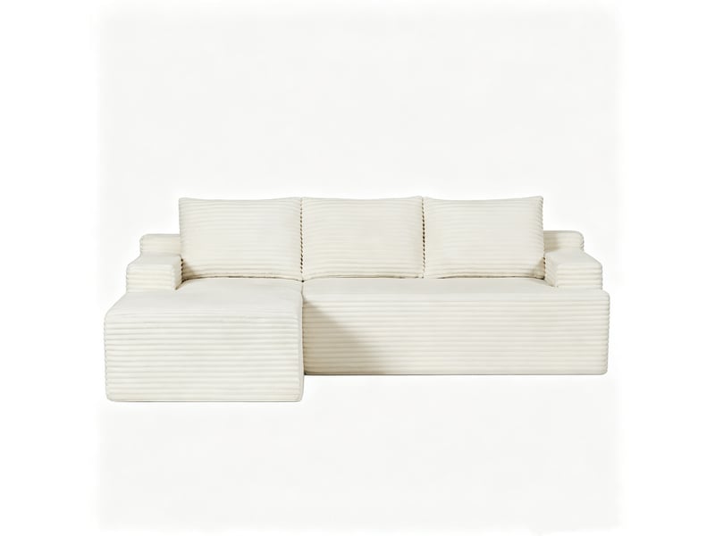  Canapé d'angle convertible 238x152x66 cm – beige – 4 places – assise profonde, modulaire et sans montage  - Conforama A