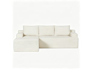 Canapé d'angle convertible 238x152x66 cm – beige – 4 places – assise profonde, modulaire et sans montage
