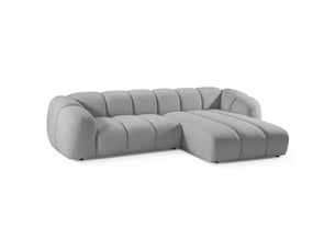 Selsey millma - canapé d'angle - 300 cm - velours gris clair