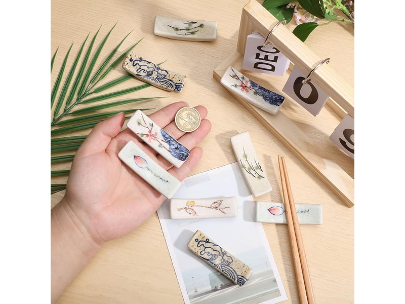  10 pièces support de baguettes japonais en céramique repose baguettes support de baguettes rack décoration de la vaisselle pour baguettes  - Conforama B