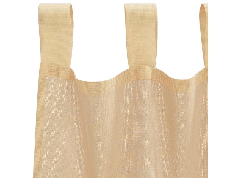  Lot de 2 rideaux en voile, voilages avec passe-tringles sable cf44492  - Conforama E