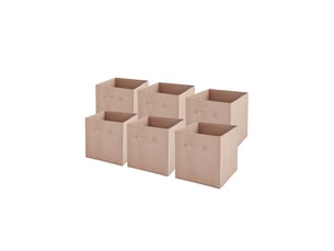 Lot de 6 paniers pliables en tissu rose 27 x 27 x 27 cm