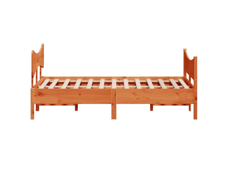  Lit double- lit adulte -  cadre de lit sans matelas  marron 140x190cm bois pin massif  - Conforama D