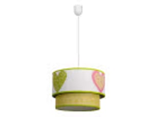 Suspension enfant fabrilamp corazones vert 1xe27 hauteur réglable 35-75 cm ø30 cm