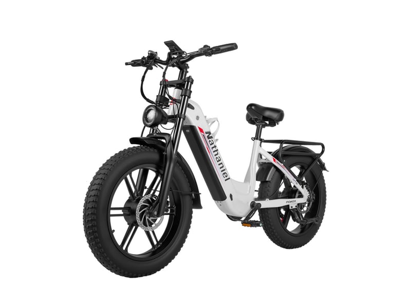  Vélo électrique double moteur nathaniel syr08, fat bike 20, blanc  - Conforama C