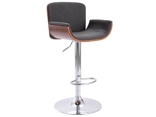 Tabouret de bar, chaise de bar gris tissu