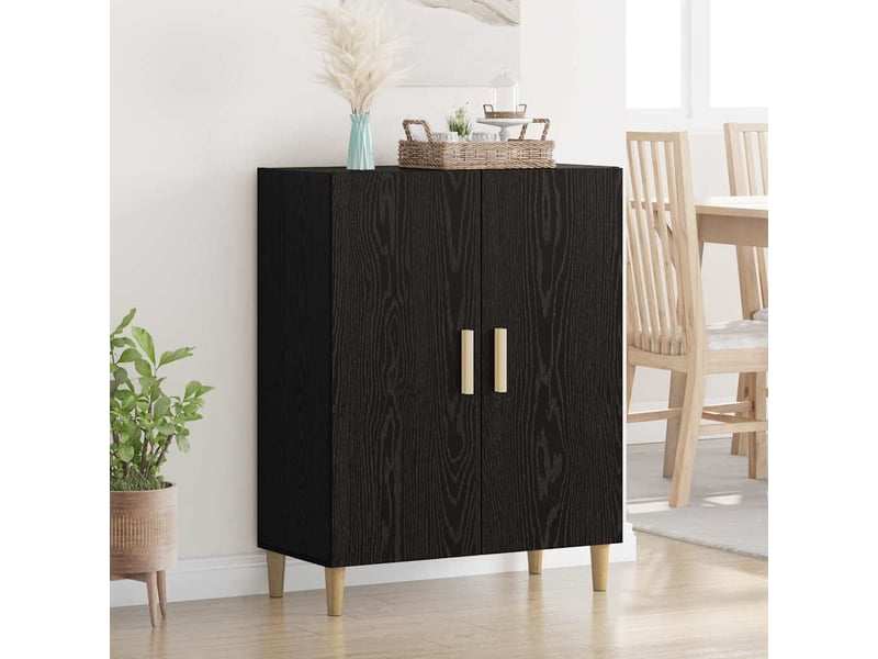  Buffet - bahut - meuble de rangement chêne noir 70 x 34 x 90 cm bois d'ingénierie  - Conforama B