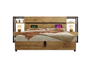 Lit 2 places 160x200 cm   BUBBLY coloris bois clair
