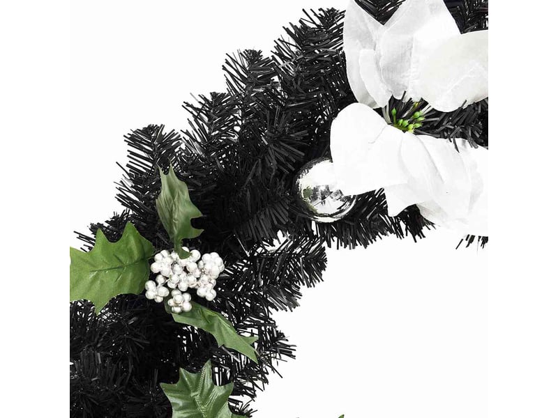  Guirlande de noël avec lumières led noir 2,7 m pvc  - Conforama E