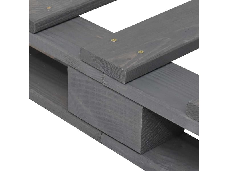  Lit double- lit adulte -  cadre de lit de palette sans matelas gris 180x200cm bois massif  - Conforama D