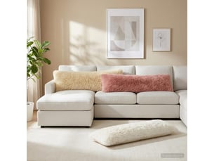Lot de 2 coussins avec oreiller, coussins décoratifs heerlen blanc fleece pv cf50408