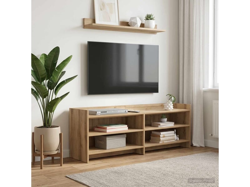  Meuble tv - banc tv - meuble de rangement 135 x 33 x 47 cm chêne artisanal bois d'ingénierie  - Conforama B