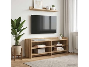 Meuble tv coloris marron 135 cm <strong></strong>  <strong></strong>
