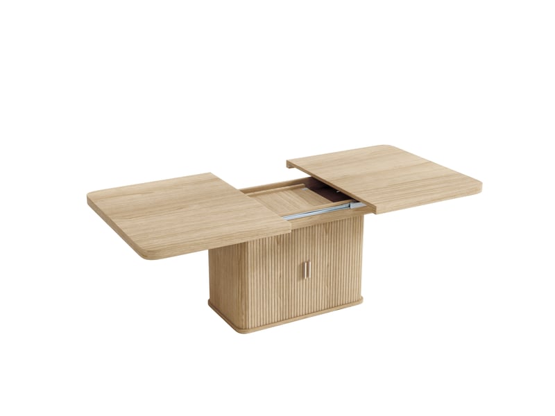  Table extensible 150–200 × 90 cm avec rangement intégré, finition chêne Fay Lum - Conforama R