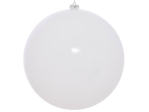 Boule de noël en plastique maxi blanche d. 250 mm