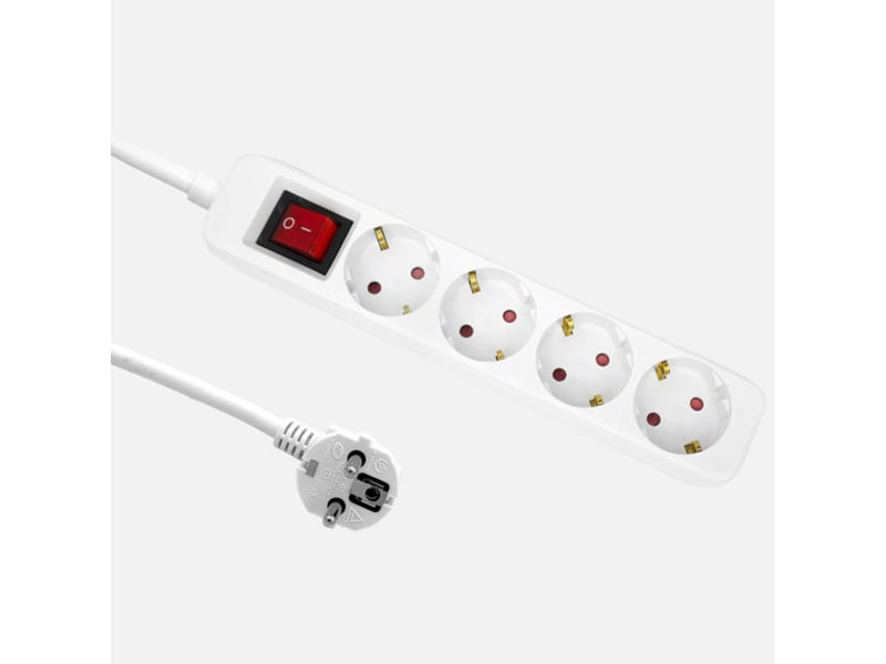  Multiprise fabrilamp florey 4 prises avec interrupteur câble 1,5 m 3680 w blanc 260814141 - Conforama A