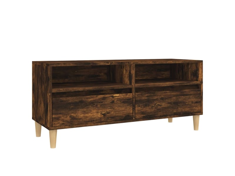  Meuble tv - banc tv - meuble de rangement chêne fumé 100x34,5x44,5 cm bois d'ingénierie  - Conforama A