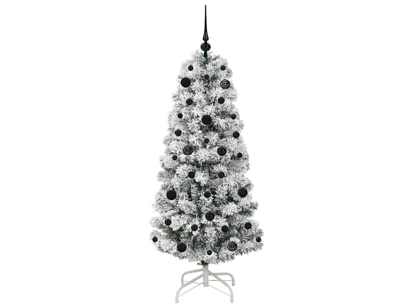 Sapin de noël - arbre de noël artificiel à branches articulées vert et blanc - Conforama D
