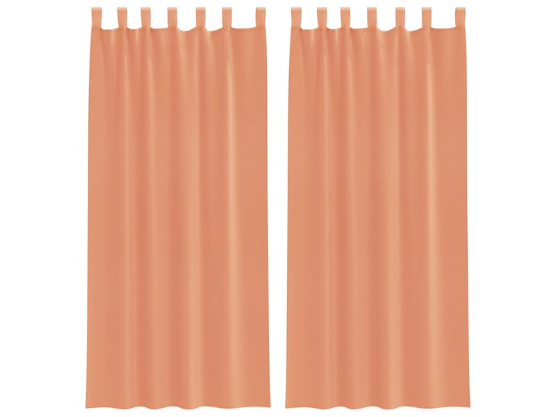  Lot de 2 rideaux en voile, voilages avec boucles terre cuite 140x225 cm cf44328  - Conforama A