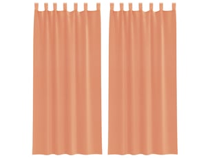 Lot de 2 rideaux en voile, voilages avec boucles terre cuite 140x225 cm cf44328