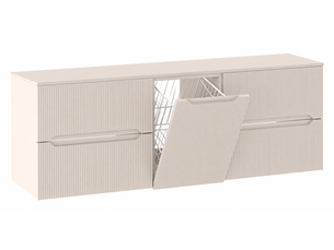 Ensemble salle de bain avec panier à linge et plan novo l.160 cm cachemire mat