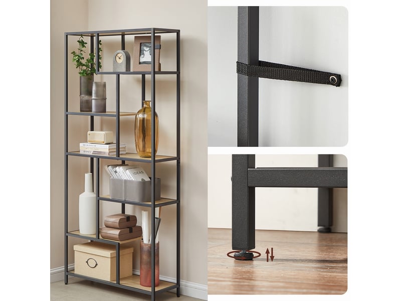  Étagère - leobert - chêne sonoma - 80 x 30 x 180 cm  - Conforama D