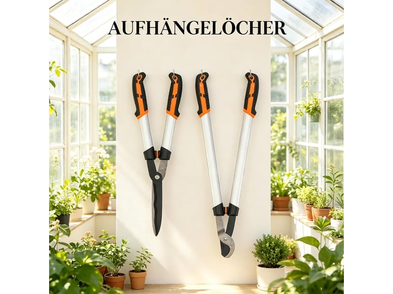  Set de 4 outils de jardinage avec coupe-branches, sécateurs et scie pliable  - Conforama E
