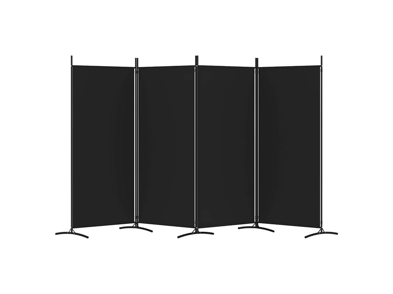  Paravent | cloison de séparation 4 panneaux noir 346x180 cm tissu  - Conforama D