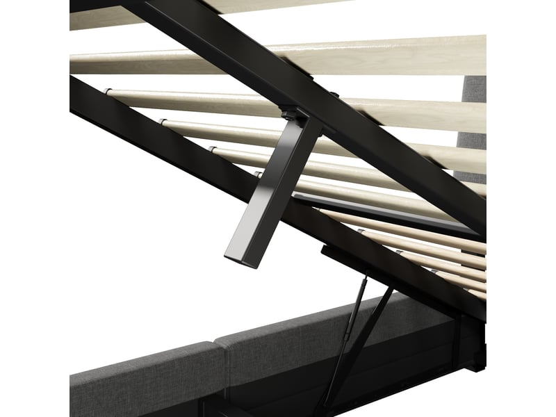  Lit coffre 140x200cm - 2 places pour adulte - rangement hydraulique - charge usb type-c - éclairage led  - Conforama R