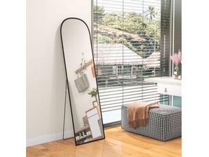 Miroir arrondi(e) à poser coloris noir <strong>DESMIU</strong> <strong></strong> - 50 cm x 1.5 cm