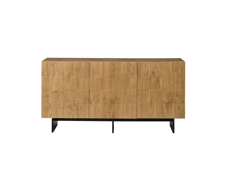  Buffet 3 portes en mdf et panneau de particules coloris naturel 140 x 40 x 70 cm N625P497613614E - Conforama A