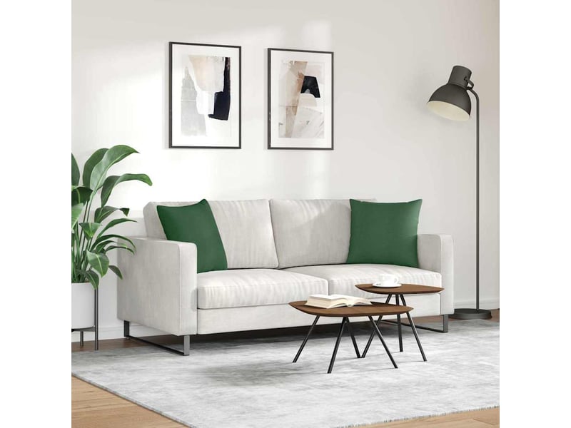  Lot de 2 coussins de canapé, coussins décoratifs vert foncé 45 x 45 cm cf59183  - Conforama D