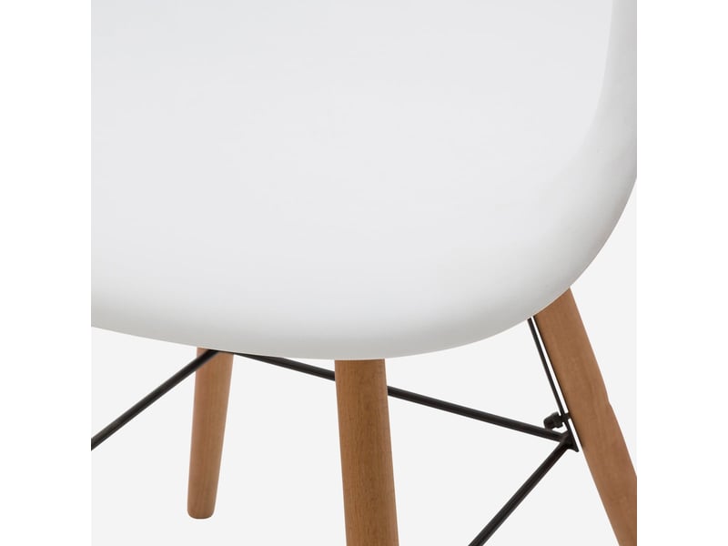  Fauteuil en polypropylène pieds en bois jacqueline - blanc  - Conforama C