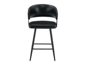 Chaise de salle à manger moderne lot de 2 avec accoudoirs et dossier en pu noir pour cuisine et restaurant