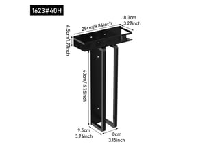 Portasciugamani da bagno, porta-asciugamani da 40 cm con mensola, porta-asciugamani nero per ospiti — adatto per cucina, bagno e camera da letto