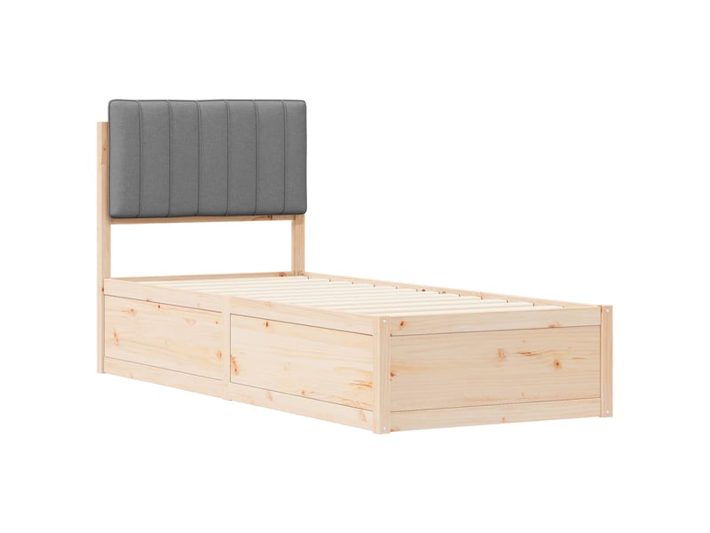  Lit simple- lit adulte -  cadre de lit avec tête de lit rembourrée gris clair 80 x 200 cm  - Conforama C