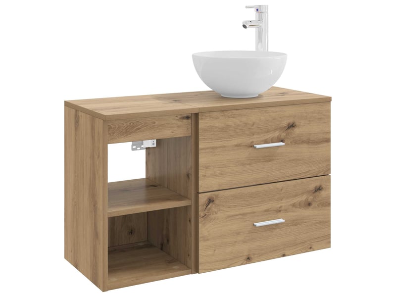  Ensemble de mobilier de salle de bain 2 pc chêne artisanal cf64054  - Conforama A