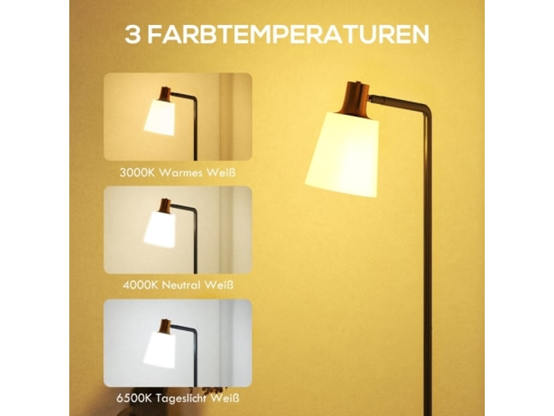  Lampadaire led moderne, noir, tête orientable à 350°, 3 températures 3000k4000k6500k  - Conforama B