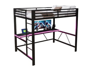 Lit mezzanine 140x200 cm <strong>OKMYHOME</strong> <strong></strong> coloris noir
