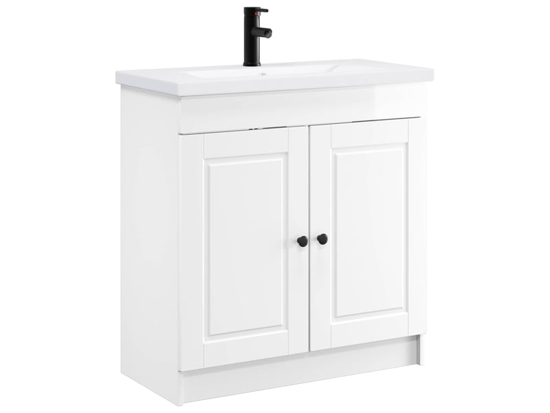  Ensemble de mobilier de salle de bain blanc brillant shl5735  - Conforama A