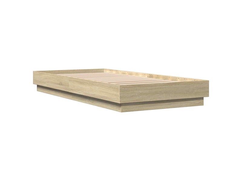  Lit simple- lit adulte -  cadre de lit au sol chêne sonoma 80 x 200 cm bois d'ingénierie  - Conforama B